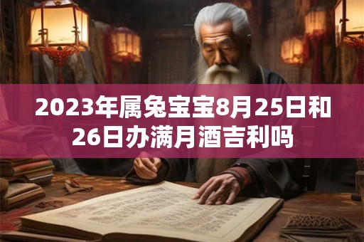 2023年属兔宝宝8月25日和26日办满月酒吉利吗