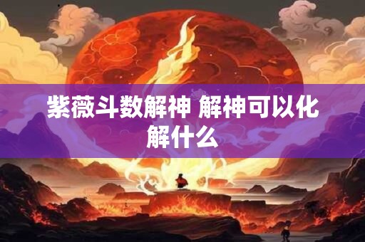 紫薇斗数解神 解神可以化解什么