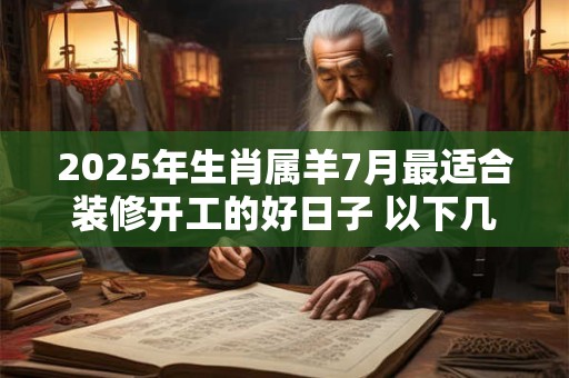 2025年生肖属羊7月最适合装修开工的好日子 以下几天就不错