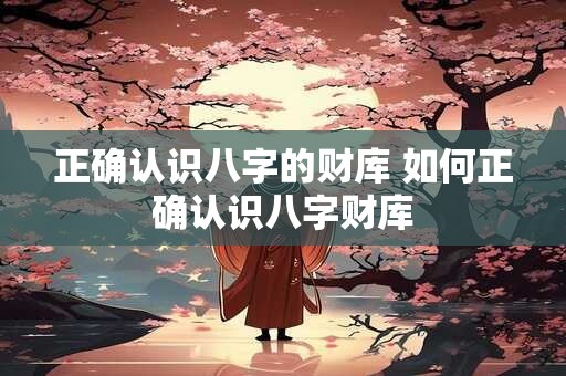 正确认识八字的财库 如何正确认识八字财库 正确认识八字的财库 如何正确认识八字财库