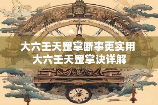 大六壬天罡掌断事更实用 大六壬天罡掌诀详解 大六壬天罡掌断事更实用 大六壬天罡掌诀详解