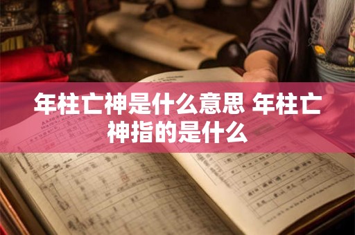 年柱亡神是什么意思 年柱亡神指的是什么