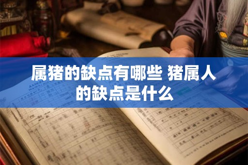 属猪的缺点有哪些 猪属人的缺点是什么