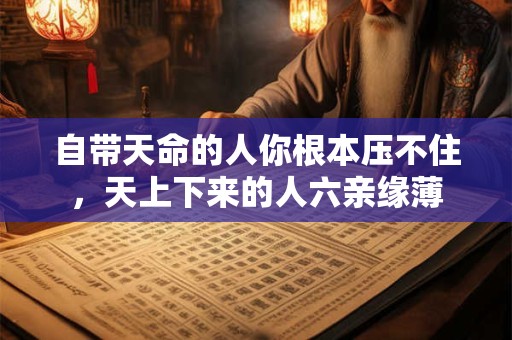 自带天命的人你根本压不住，天上下来的人六亲缘薄