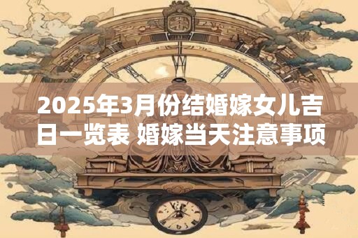 2025年3月份结婚嫁女儿吉日一览表 婚嫁当天注意事项