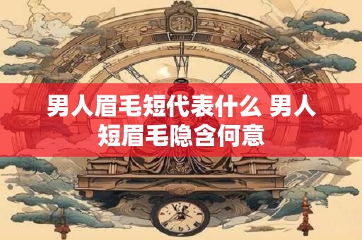 男人眉毛短代表什么 男人短眉毛隐含何意