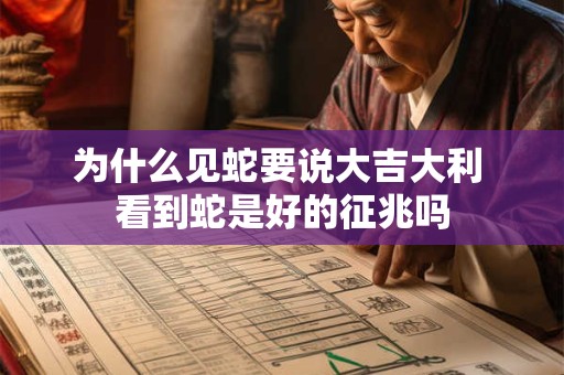 为什么见蛇要说大吉大利 看到蛇是好的征兆吗