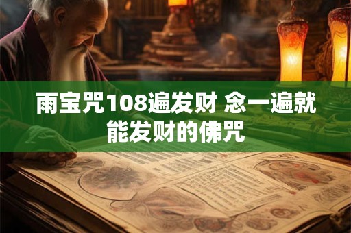 雨宝咒108遍发财 念一遍就能发财的佛咒