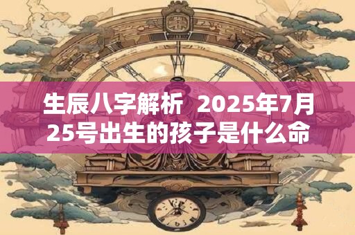 生辰八字解析  2025年7月25号出生的孩子是什么命