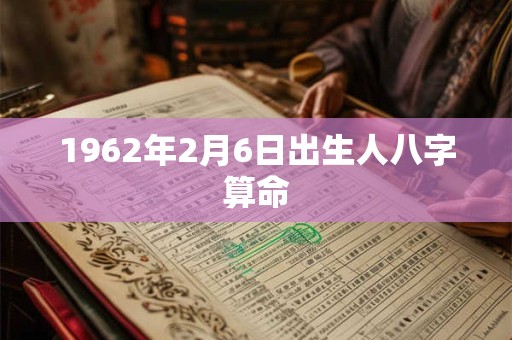 1962年2月6日出生人八字算命