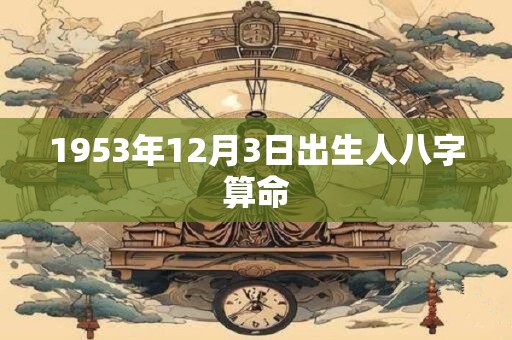 1953年12月3日出生人八字算命