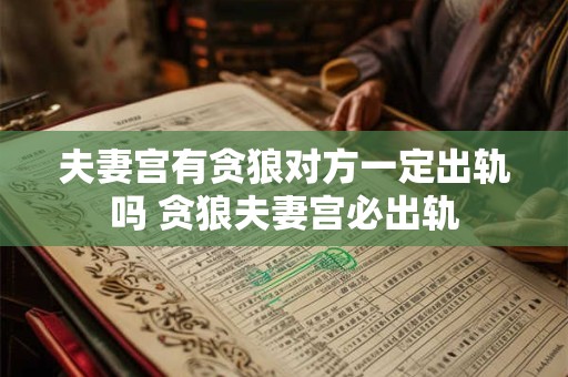 夫妻宫有贪狼对方一定出轨吗 贪狼夫妻宫必出轨
