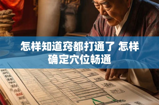 怎样知道窍都打通了 怎样确定穴位畅通