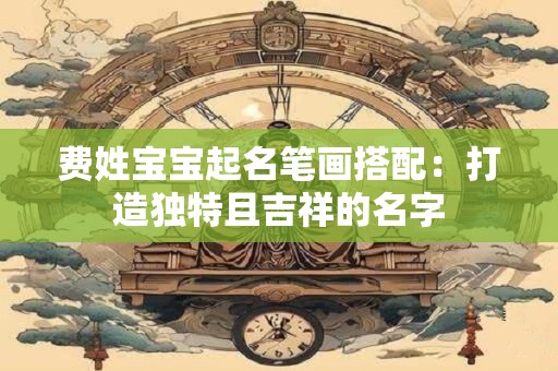 费姓宝宝起名笔画搭配：打造独特且吉祥的名字