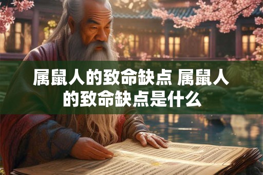 属鼠人的致命缺点 属鼠人的致命缺点是什么