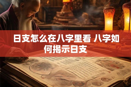 日支怎么在八字里看 八字如何揭示日支