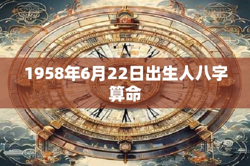 1958年6月22日出生人八字算命