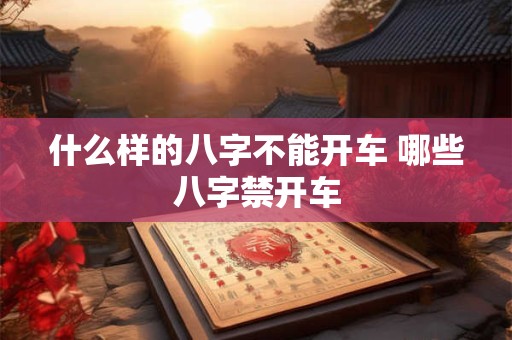 什么样的八字不能开车 哪些八字禁开车