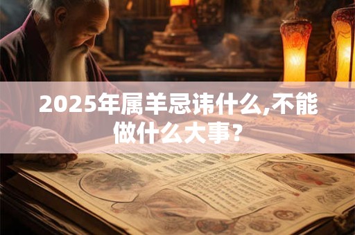 2025年属羊忌讳什么,不能做什么大事？