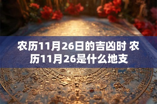 农历11月26日的吉凶时 农历11月26是什么地支