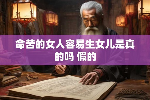 命苦的女人容易生女儿是真的吗 假的