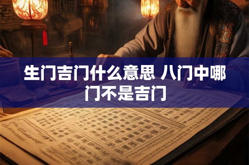 生门吉门什么意思 八门中哪门不是吉门