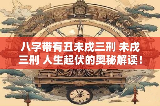 八字带有丑未戌三刑 未戌三刑 人生起伏的奥秘解读！