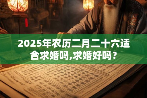 2025年农历二月二十六适合求婚吗,求婚好吗？