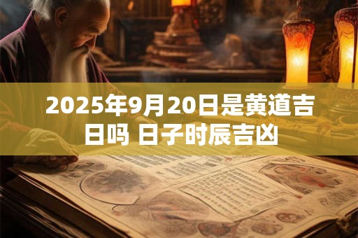 2025年9月20日是黄道吉日吗 日子时辰吉凶