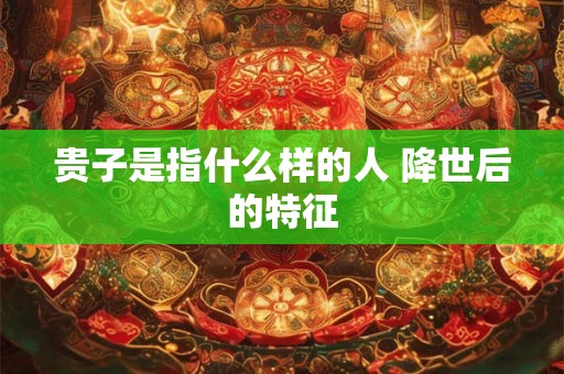 贵子是指什么样的人 降世后的特征