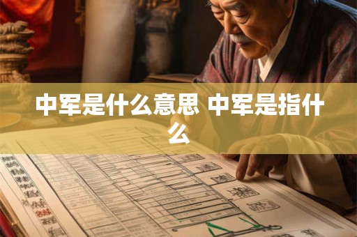 中军是什么意思 中军是指什么
