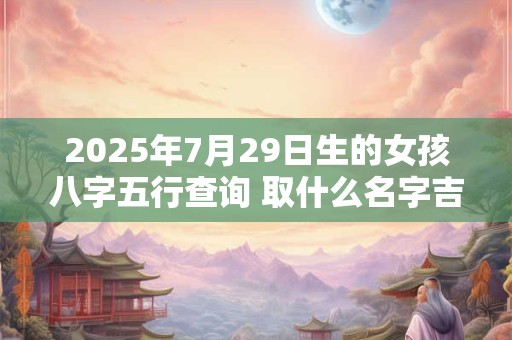 2025年7月29日生的女孩八字五行查询 取什么名字吉利 2025年7月29日生的女孩八字五行查询 取什么名字吉利