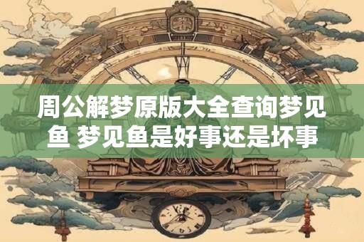 周公解梦原版大全查询梦见鱼 梦见鱼是好事还是坏事