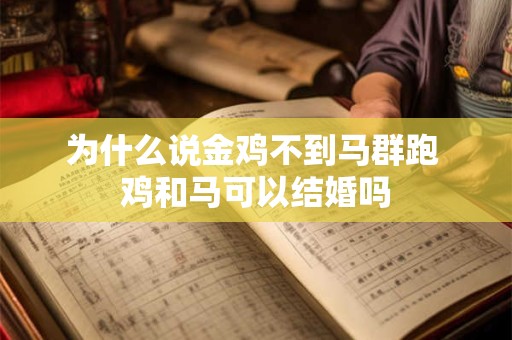 为什么说金鸡不到马群跑 鸡和马可以结婚吗