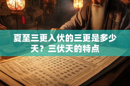 夏至三更入伏的三更是多少天？三伏天的特点