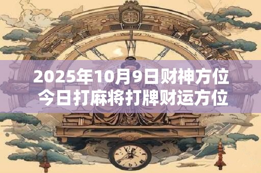 2025年10月9日财神方位 今日打麻将打牌财运方位
