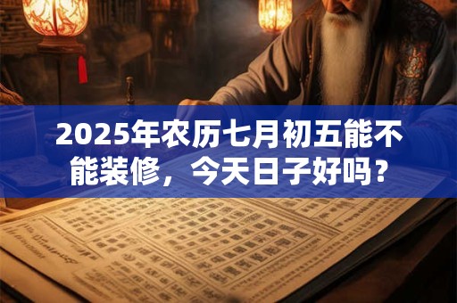 2025年农历七月初五能不能装修，今天日子好吗？