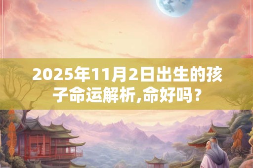 2025年11月2日出生的孩子命运解析,命好吗？