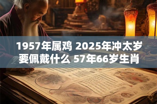 1957年属鸡 2025年冲太岁要佩戴什么 57年66岁生肖鸡犯太岁怎么化解