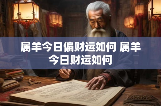 属羊今日偏财运如何 属羊今日财运如何