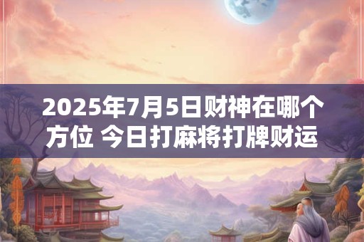 2025年7月5日财神在哪个方位 今日打麻将打牌财运方位