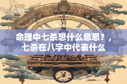 命理中七杀想什么意思？,七杀在八字中代表什么