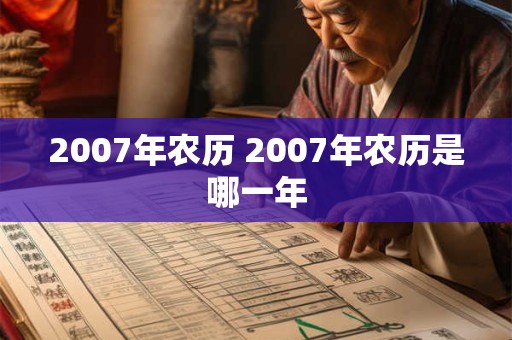 2007年农历 2007年农历是哪一年 2007年农历 2007年农历是哪一年