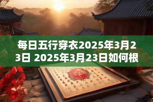 每日五行穿衣2026年3月23日 2026年3月23日如何根据五行穿衣