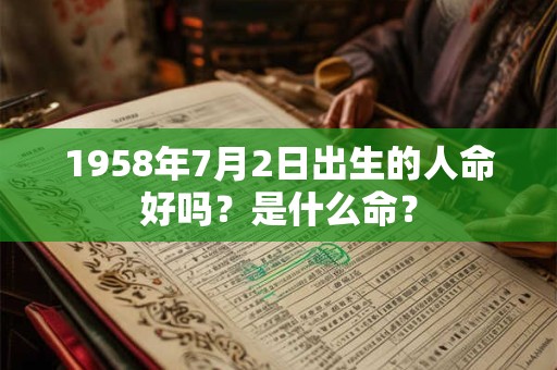 1958年7月2日出生的人命好吗？是什么命？