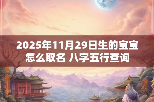 2025年11月29日生的宝宝怎么取名 八字五行查询