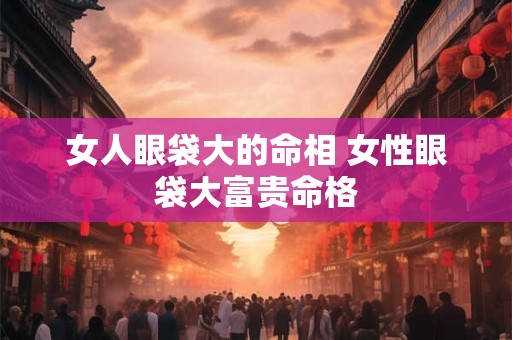 女人眼袋大的命相 女性眼袋大富贵命格