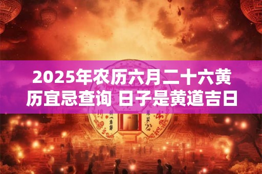 2025年农历六月二十六黄历宜忌查询 日子是黄道吉日吗