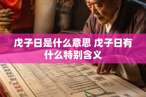 戊子日是什么意思 戊子日有什么特别含义
