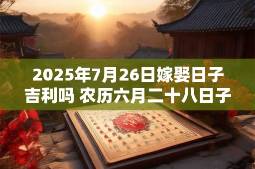 2025年7月26日嫁娶日子吉利吗 农历六月二十八日子分析